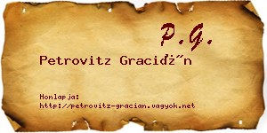 Petrovitz Gracián névjegykártya
